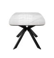 Стол DikLine BK140 керамика Carrara Gloss (мрамор глянец белый), подстолье черное, опоры черные