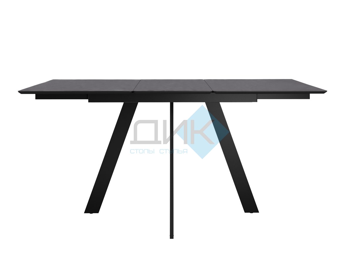 Стол DikLine DKD140, керамика 140(180)х80, мрамор бронза матовый, опоры черные (2 уп.)