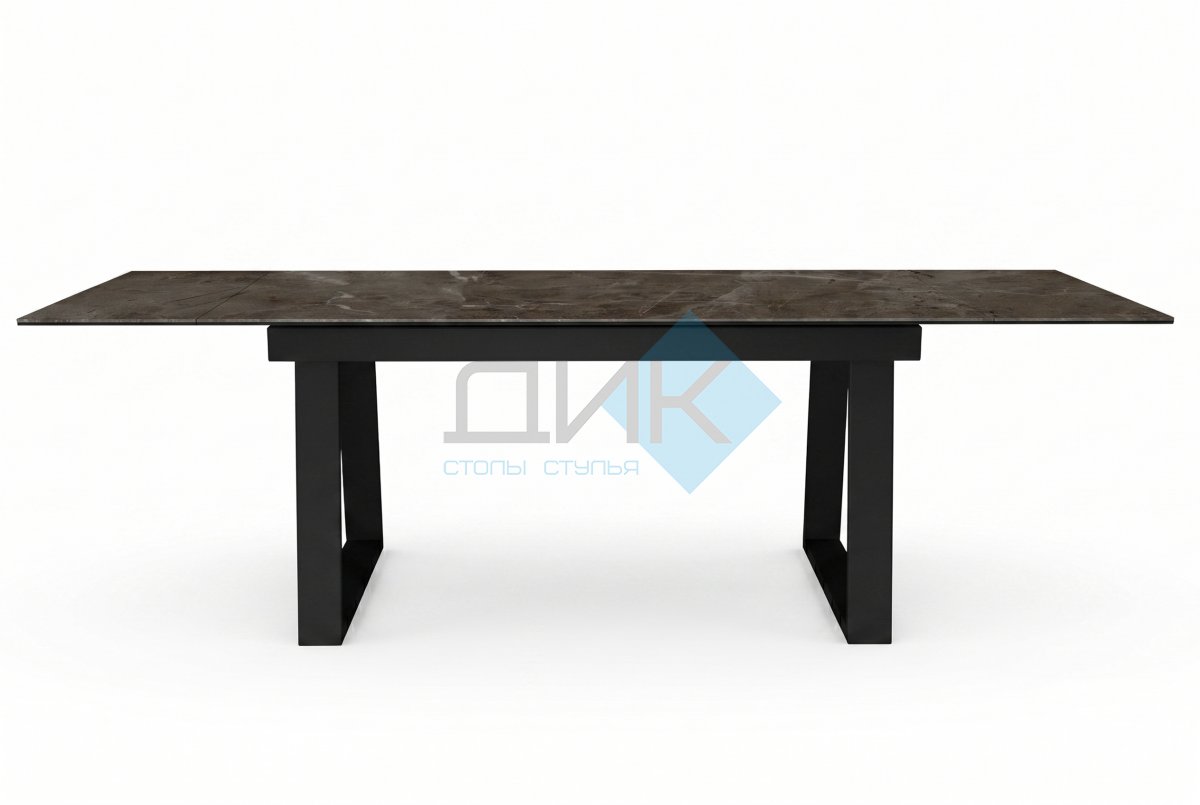 Стол DikLine DKZ200 Керамика Tundra Gris (темно-серый суперглянец)/подстолье черное/опоры черные (2 уп.)