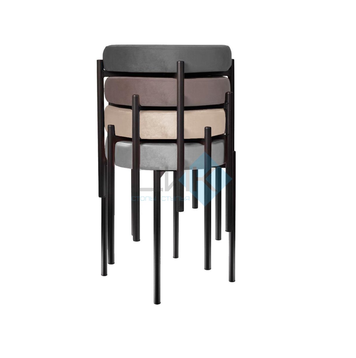 Табурет M DikLine, B28 ANTRACITE, ножки черные