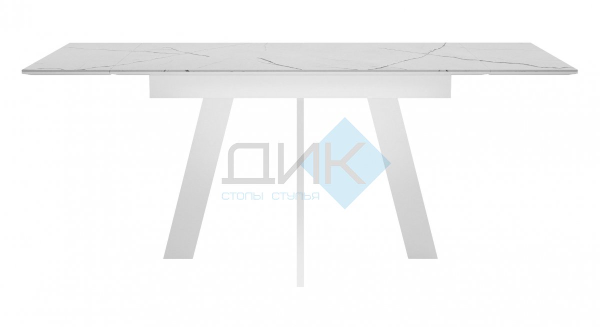 Стол DikLine SKM120 Керамика Белый мрамор/подстолье белое/опоры белые (2 уп.)
