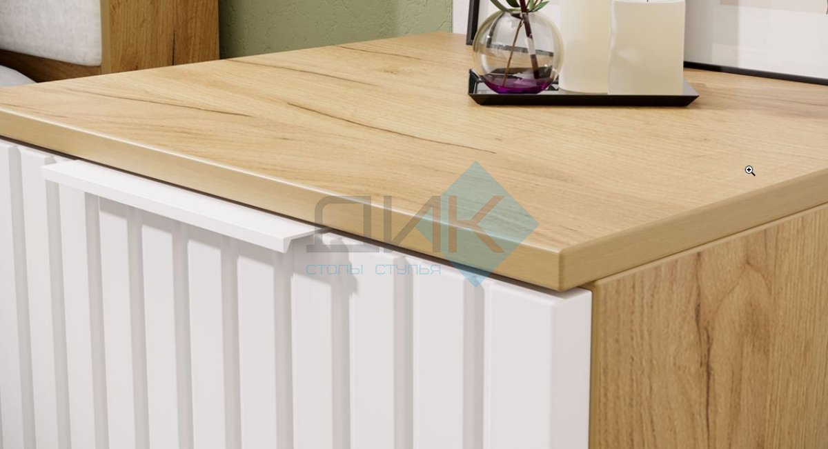 Хилтон тумба прикроватная  (дуб крафт золотой/белый матовый)