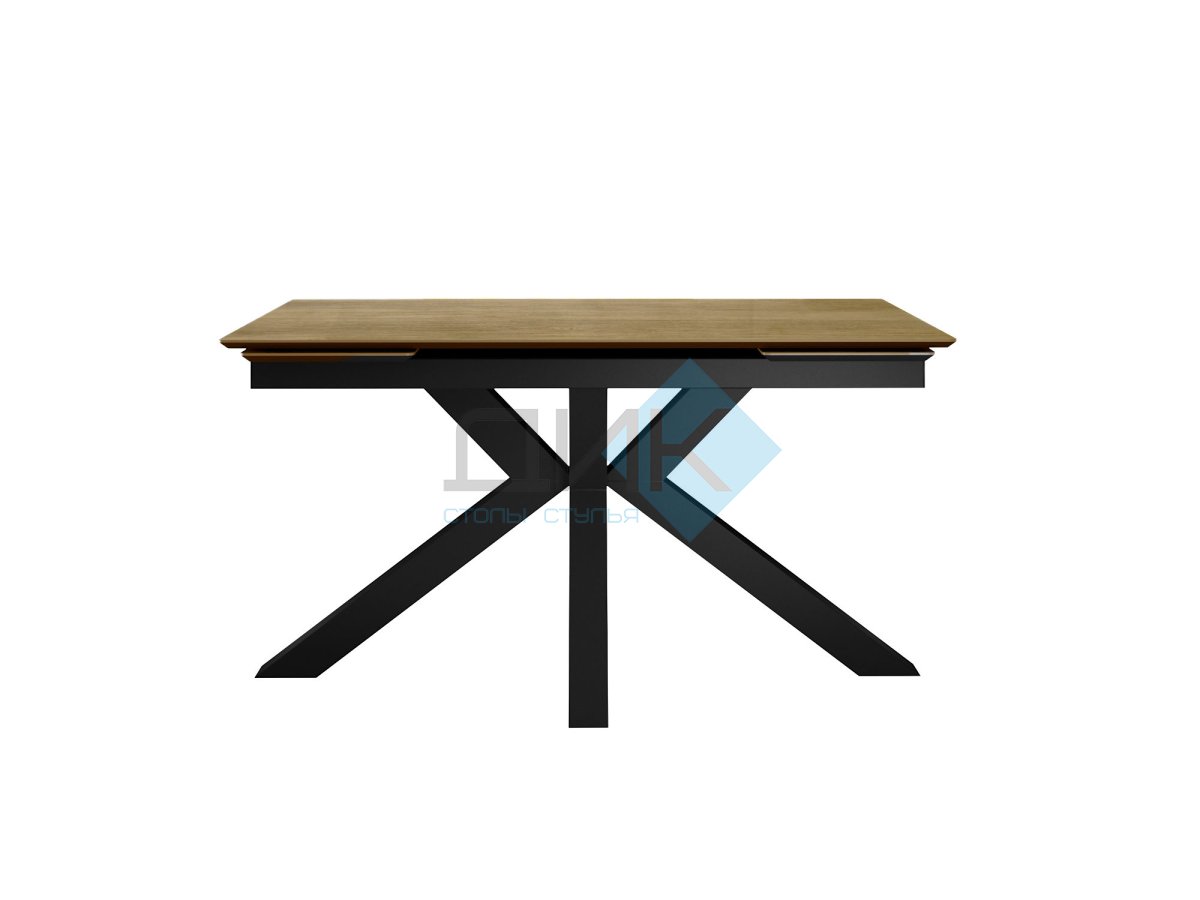 Стол DikLine SFE140 Керамика древесная OAKWOOD HONEY/подстолье черное/опоры черные (2 уп.)