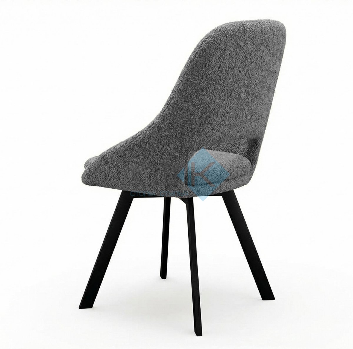 Стул DikLine 247 поворотный, BL13 серый, ножки черные