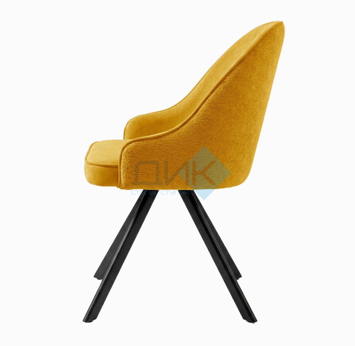 Стул DikLine 266M поворотный, P08/L07 горчица, ножки черные
