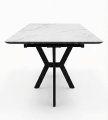 Стол DikLine DI100 Мрамор Кристал белый/опоры черные (2уп.)