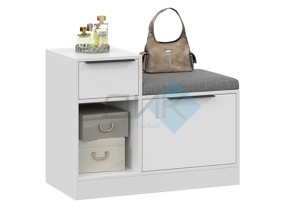 Агата тумба для обуви комбинированная (белый)