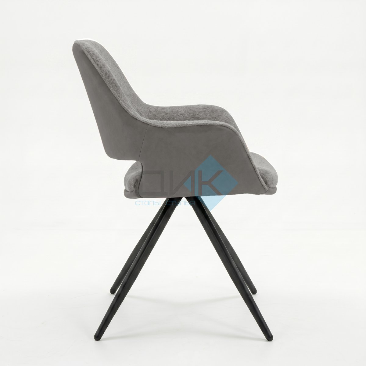 Стул DikLine 506 поворотный, BL02/кожзам BUFF02 бежевый, ножки черные