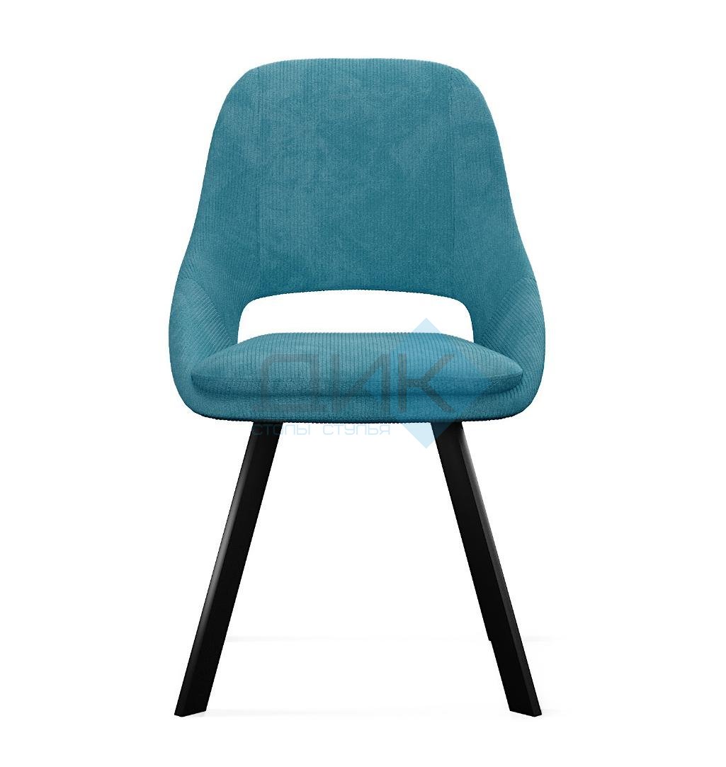 Стул DikLine 247 поворотный, AN12 бирюза, ножки черные