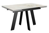 Стол DikLine SKM110 Керамика глянец Ostra Bianco (мрамор глянец белый)/подстолье черное