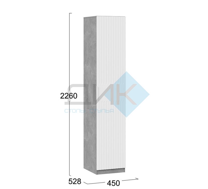 Хилтон шкаф для белья  (ателье светлый/белый матовый)