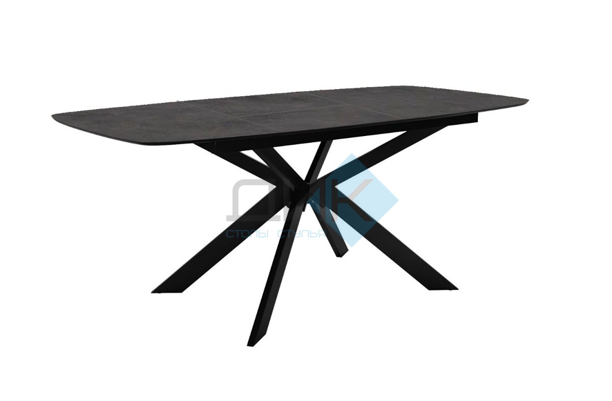 Стол DikLine BK140 керамика мрамор Бронза, подстолье черное, опоры черные