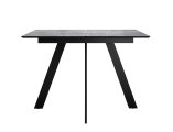 Стол DikLine DKD140, керамика 140(180)х80, мрамор серый матовый, опоры черные (2 уп.)