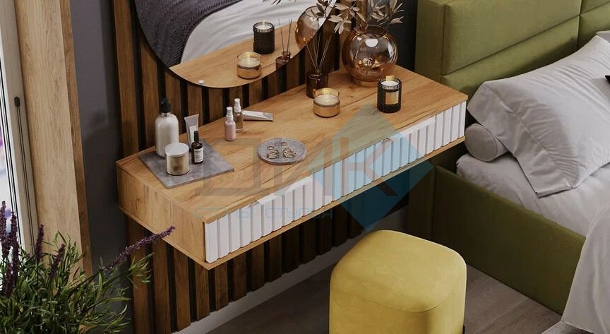 Хилтон стол туалетный  (дуб крафт золотой/белый матовый)