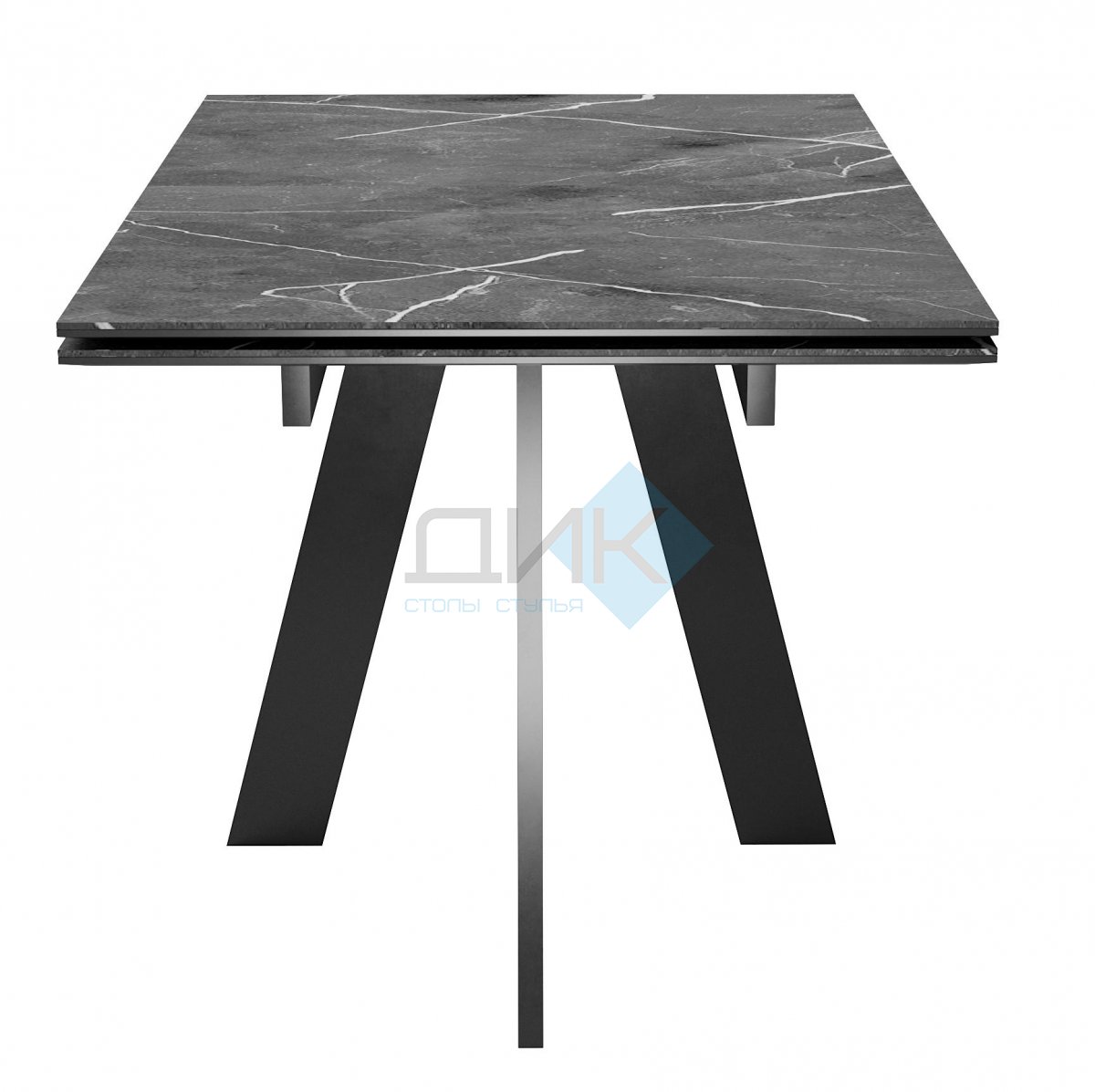 Стол DikLine SKM120 Керамика Черный мрамор/подстолье черное/опоры черные (2 уп.)