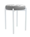 Табурет M DikLine, M13 светло-серый, ножки белые