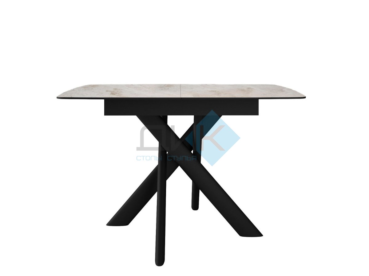Стол DikLine DKB110, Керамика Italian Grey (глянец серый)/подстолье черное/опоры черные