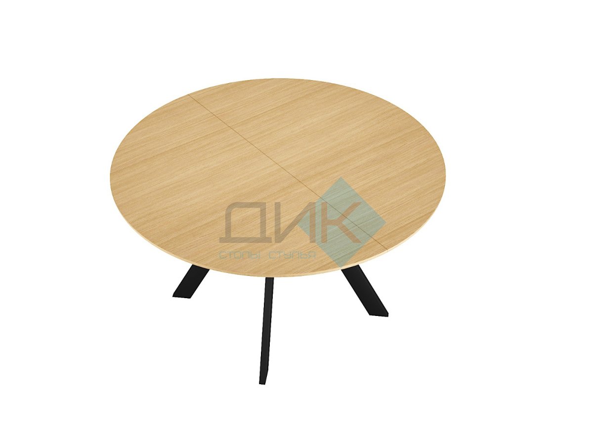 Стол DikLine RD120 Дуб Каселла натуральный/опоры черные