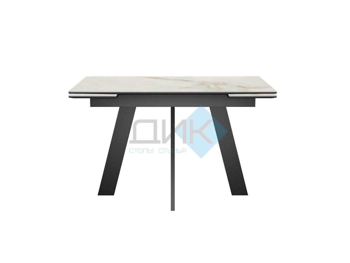 Стол DikLine SKM110 Керамика глянец Ostra Bianco (мрамор глянец белый)/подстолье черное
