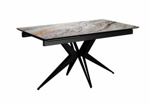 Стол DikLine DKS140 керамика Venetian Brown Light глянец, подстолье черное, опоры черные (2уп.)