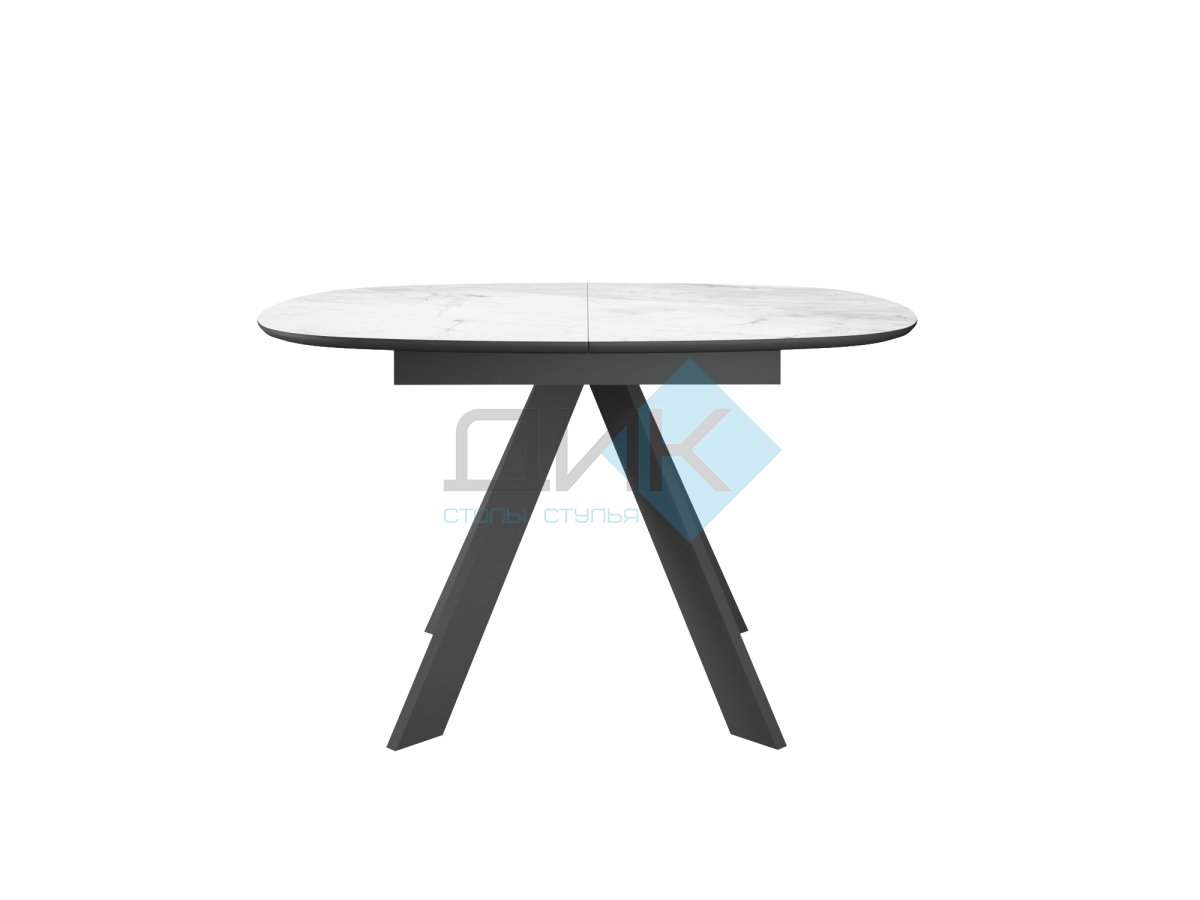 Стол DikLine BK100 Керамика Белый мрамор/подстолье черное/опоры черные