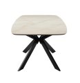 Стол DikLine BK140 Керамика глянец Ostra Bianco (мрамор глянец белый)/подстолье черное/опоры черные
