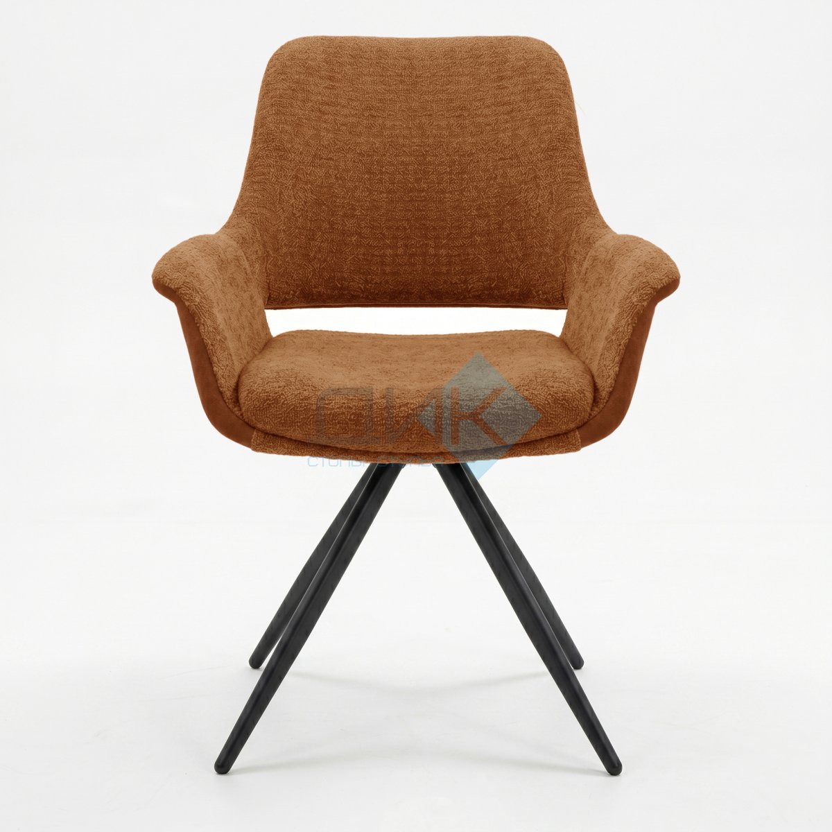 Стул DikLine 506 поворотный, BL07/кожзам BUFF10 терракотовый, ножки черные