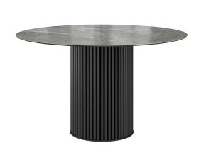 Стол DikLine AKRR120 Керамика Tundra Gris (темно-серый суперглянец)/подстолье черное/опоры черные (2 уп.)