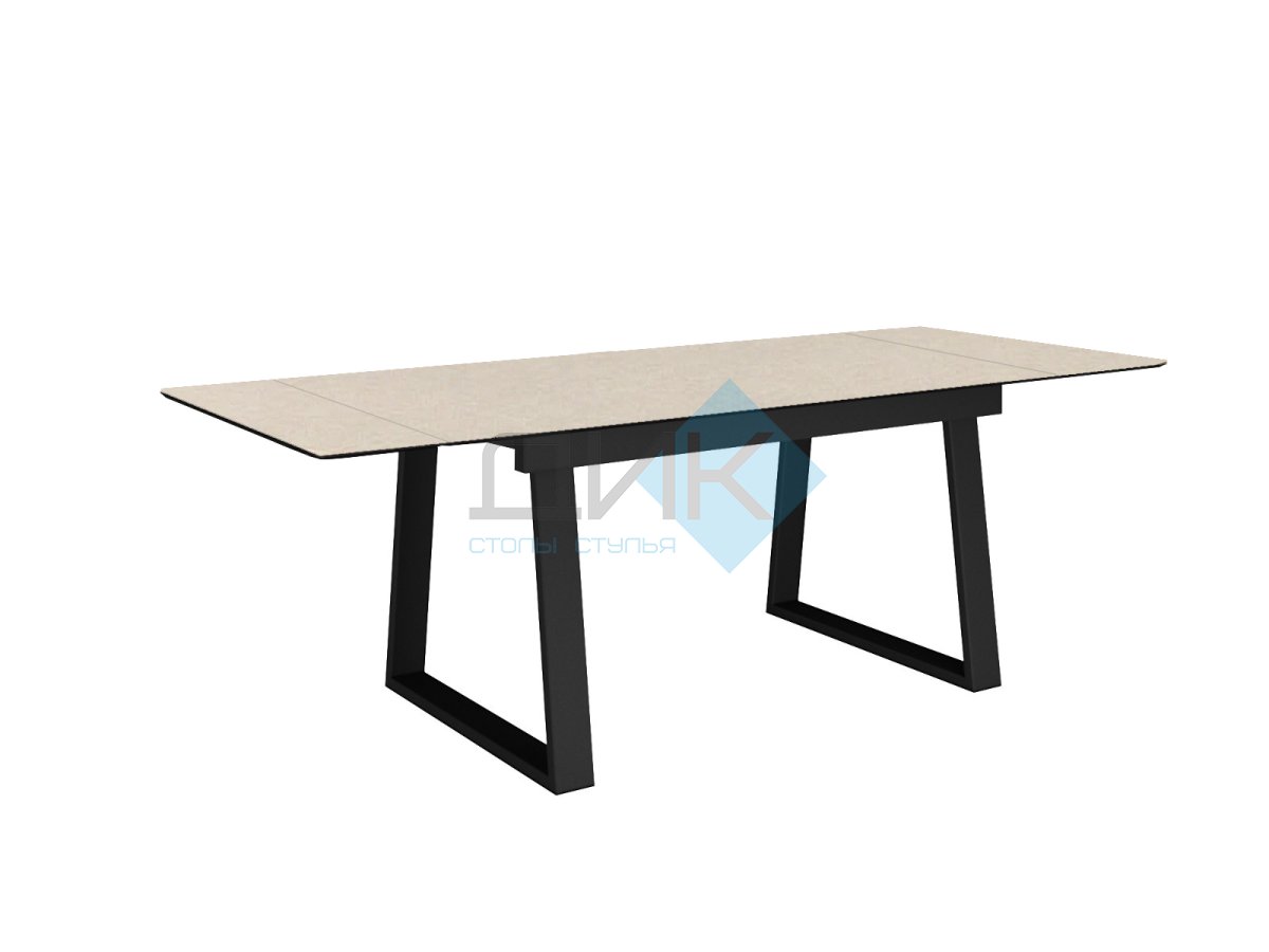 Стол DikLine DZ160 Текстиль бежевый/черные (2 уп.)