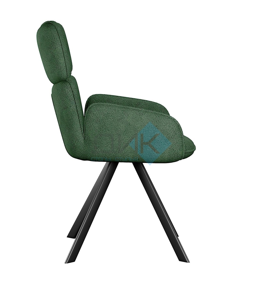 Стул DikLine 501 поворотный SB1 зеленый, ножки черные