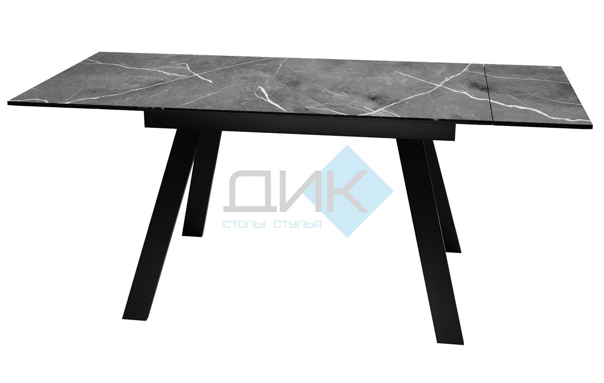 Стол DikLine DKL140 Керамика Черный мрамор/опоры черные (2 уп.)