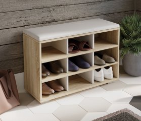 Тумба для обуви тип 10 (дуб сонома/белый ясень)
