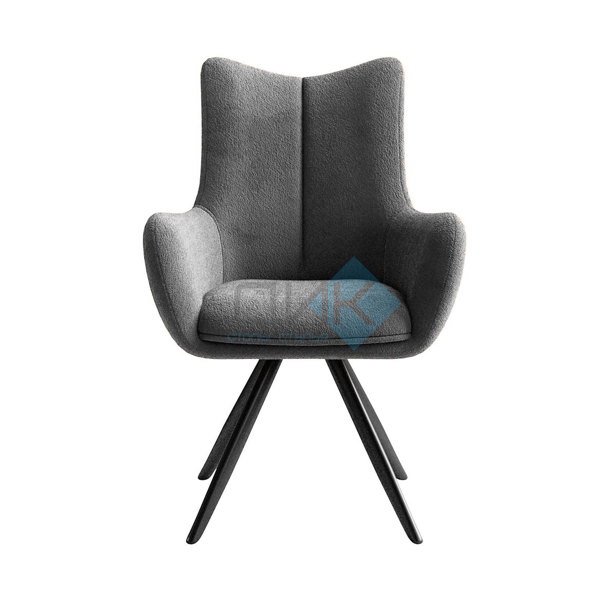 Стул DikLine 351 поворотный BL13 серый, ножки черные