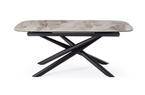 Стол DikLine KE180 керамика серый мрамор С21 глянец/опоры черные) (2 уп)