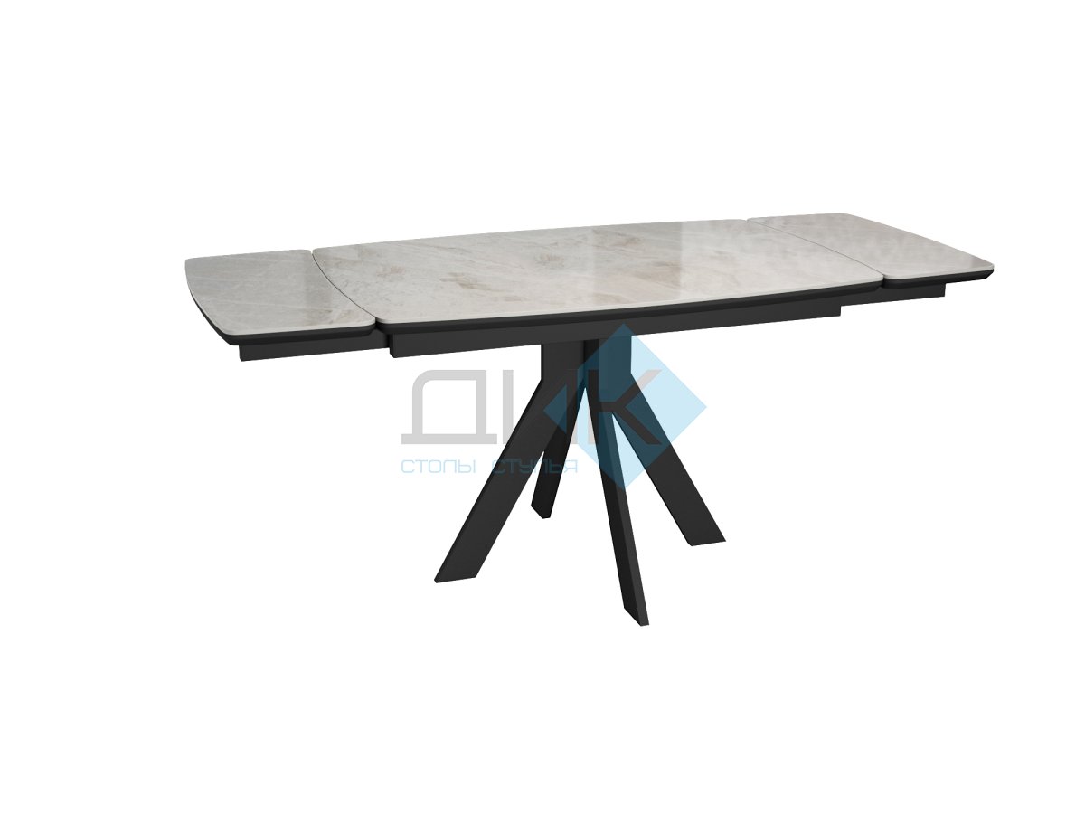 Стол DikLine DKU120 Керамика Italian Grey (глянец серый)/подстолье черное/опоры черные (2 уп.)