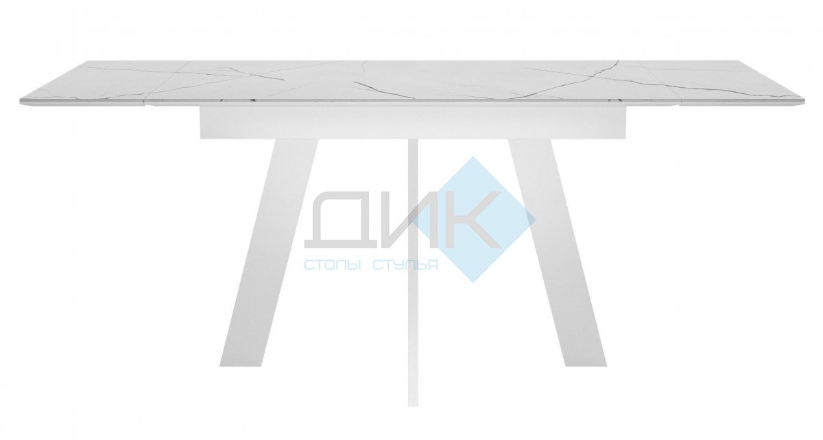 Стол DikLine SKM140 Керамика Белый мрамор/подстолье белое/опоры белые (2 уп.)
