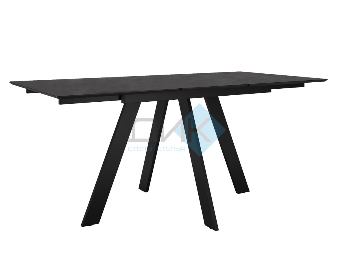 Стол DikLine DKD140, керамика 140(180)х80, мрамор бронза матовый, опоры черные (2 уп.)