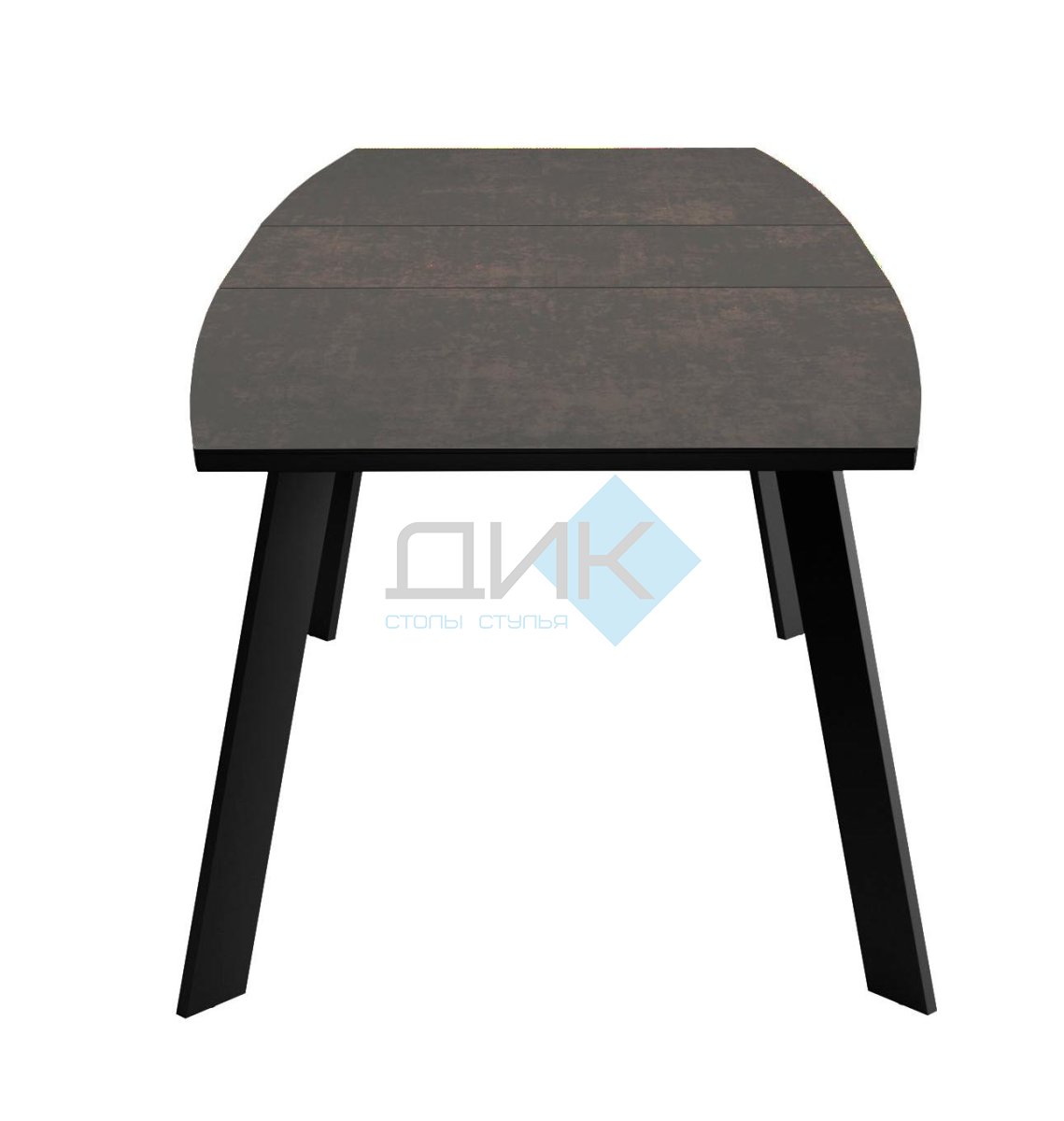 Стол DikLine XL160 хромикс бронза/черный/опоры черные