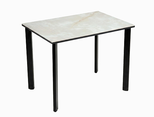 Стол DikLine DKT90 Керамика глянец белый Icelandic white jade (Ostra Bianco Light)/подстолье черное/опоры черные