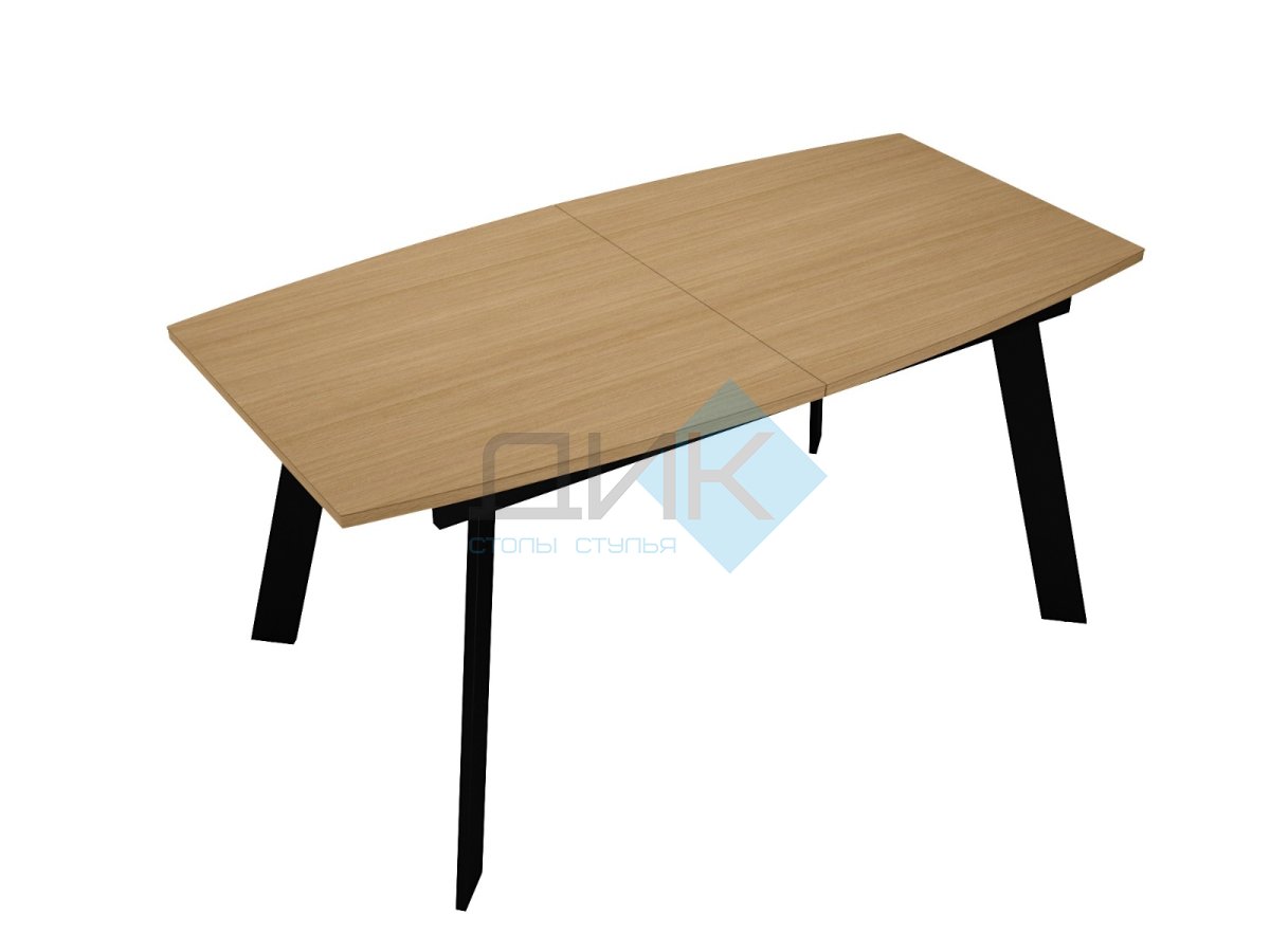 Стол DikLine XL160 Дуб Каселла натуральный, опоры черные