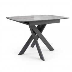 Стол DikLine DKB110, Керамика Italian Grey (глянец серый)/подстолье черное/опоры черные