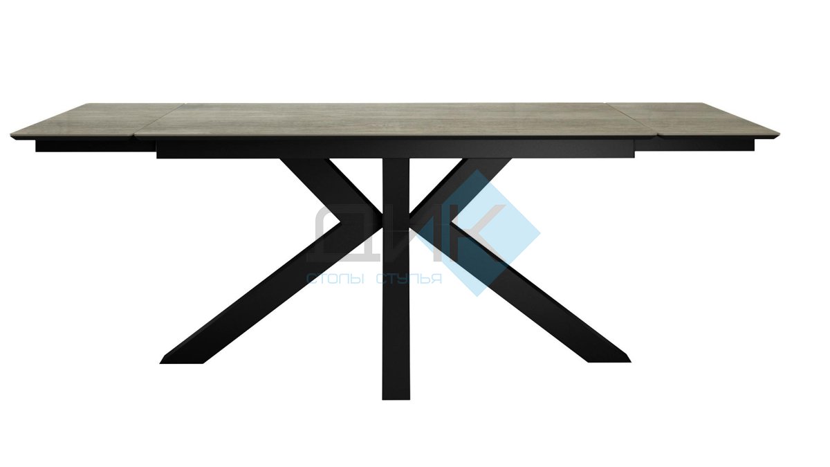 Стол DikLine SFE140 Керамика мрамор под дерево BG 110/подстолье черное/опоры черные (2 уп.)