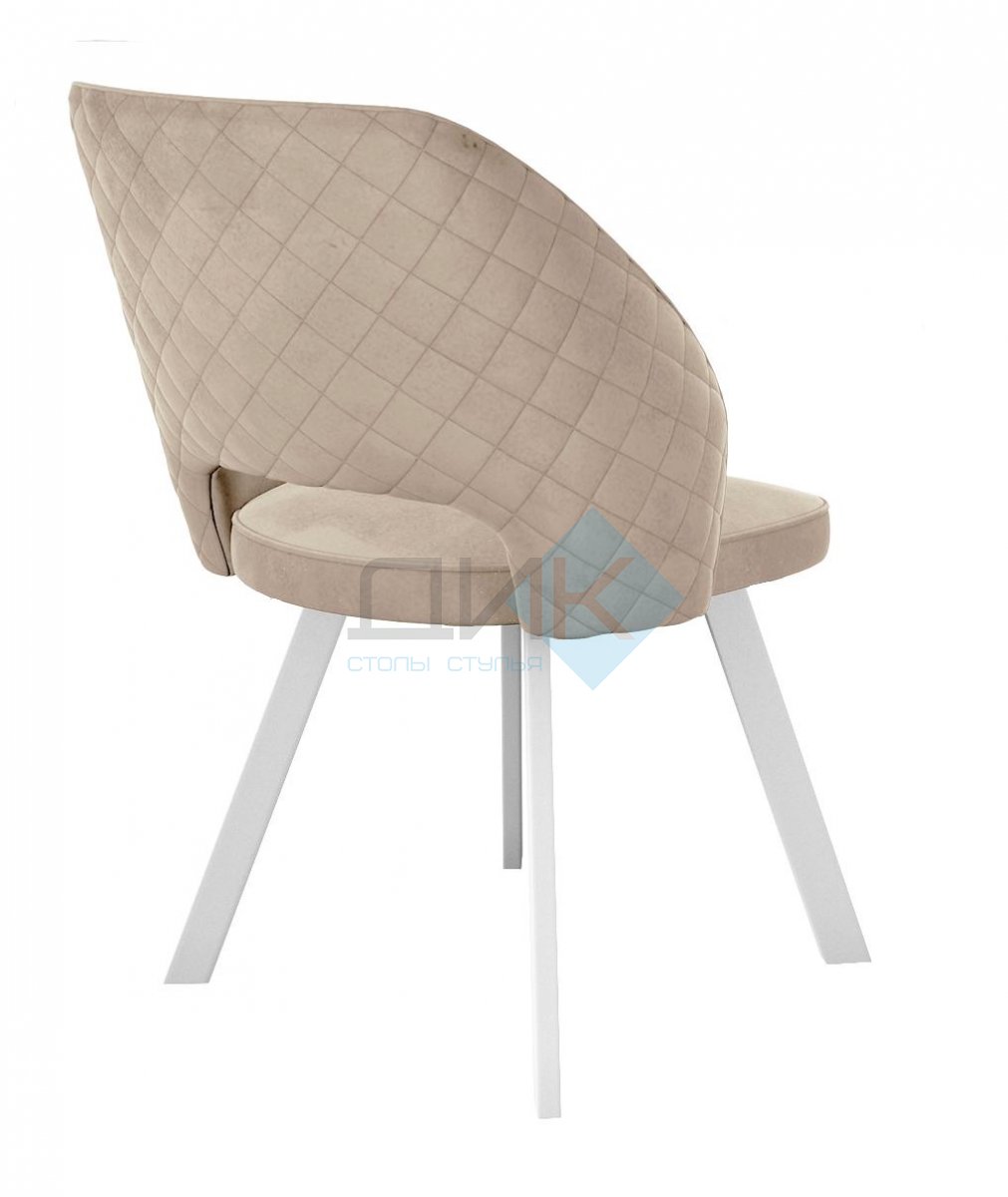 Стул DikLine 274 поворотный Z128 бежевый, ножки белые