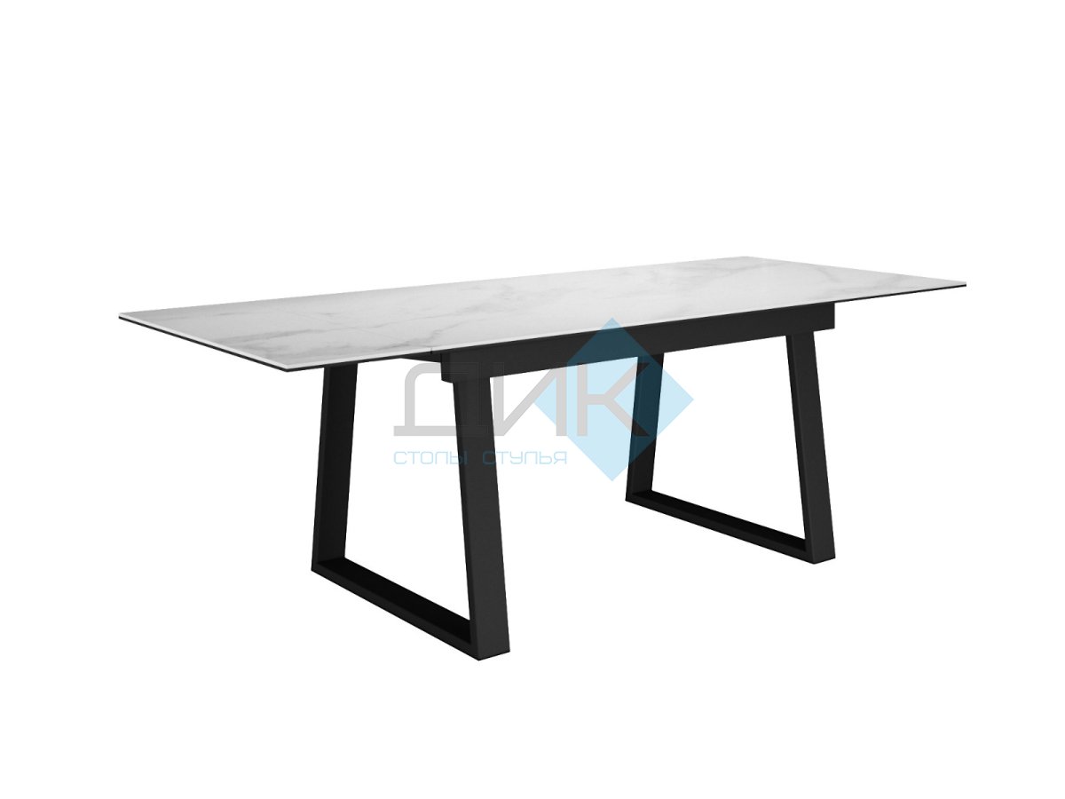 Стол DikLine DZ160 Мрамор Кристал белый/черные (2 уп.)