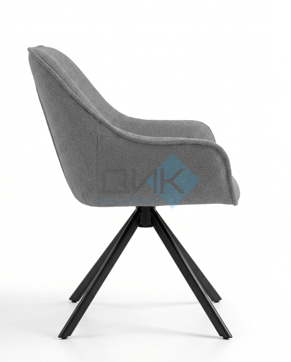 Стул DikLine 254 поворотный, BL13 серый, ножки черные