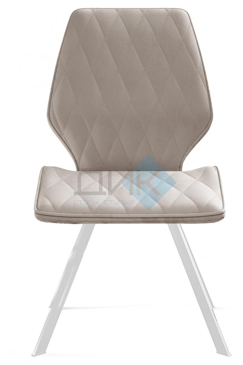Стул DikLine 243 B03 BEIGE поворотный/ ножки белые