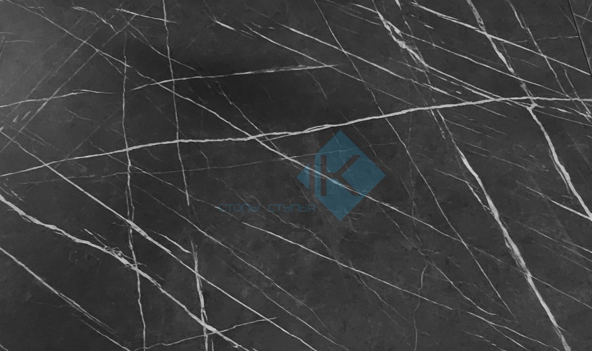 Стол DikLine DI100 Камень Пьетра Гриджиа чёрный/опоры черные (2уп.)