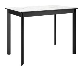 Стол DikLine LK90 Керамика Белый мрамор/подстолье черное/опоры черные