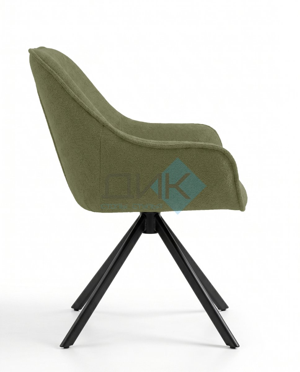 Стул DikLine 254 поворотный, BL09 светло-зеленый, ножки черные