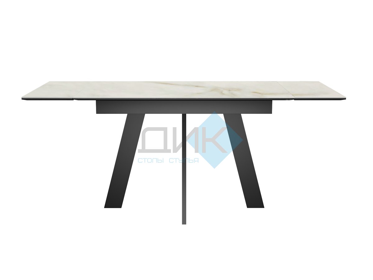 Стол DikLine SKM110 Керамика глянец Ostra Bianco (мрамор глянец белый)/подстолье черное